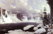 Hyppolyte Victor Sebron Winter at Niagara Falls Sweden oil painting artist